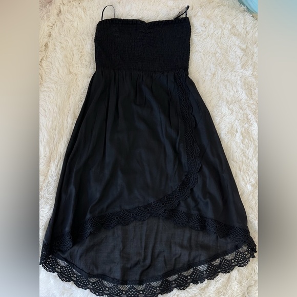 Volcom Women's Black Strapless Summer Dress Lace Trim Size: L NWT - Picture 1 of 10